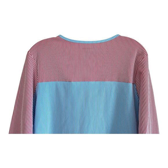 LANDS END Women's XL Top Rashguard Striped Multicolor Long Sleeve Quick Dry 44" - Picture 5 of 6